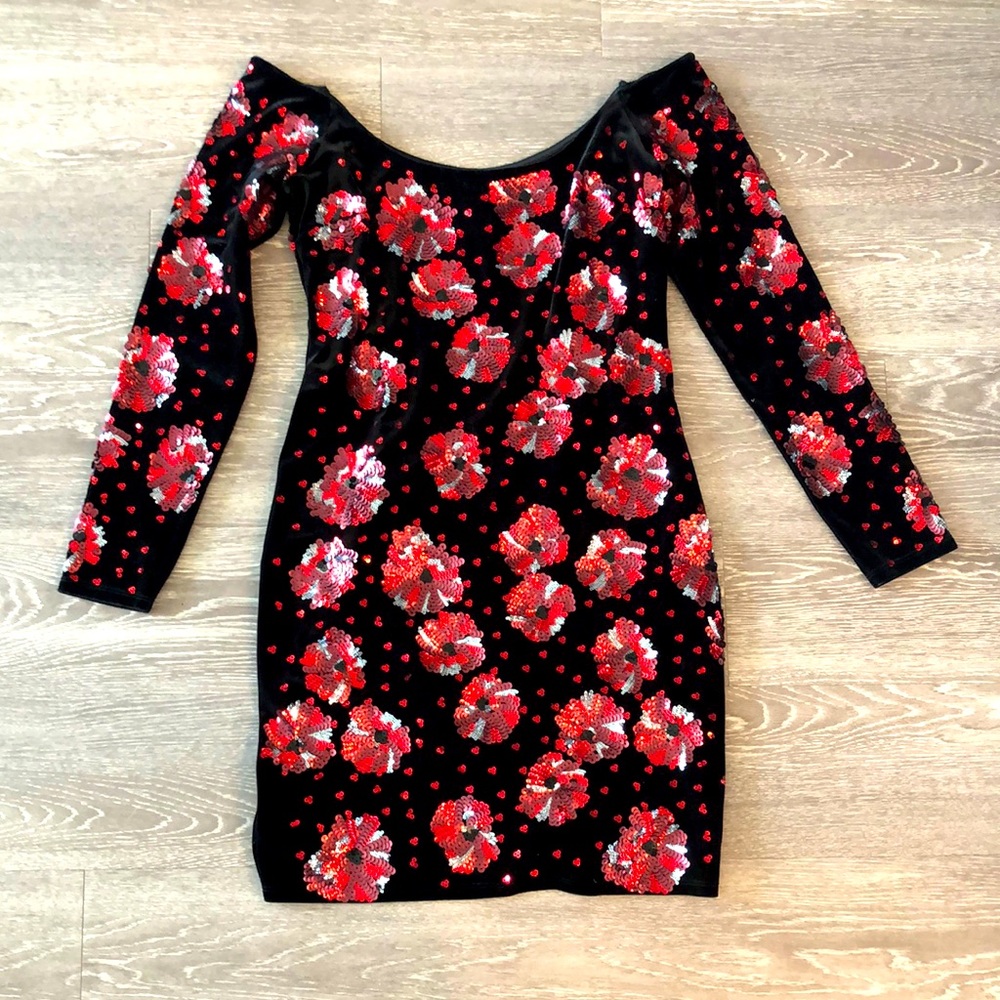 Black Express Edition Mini Beaded Dress